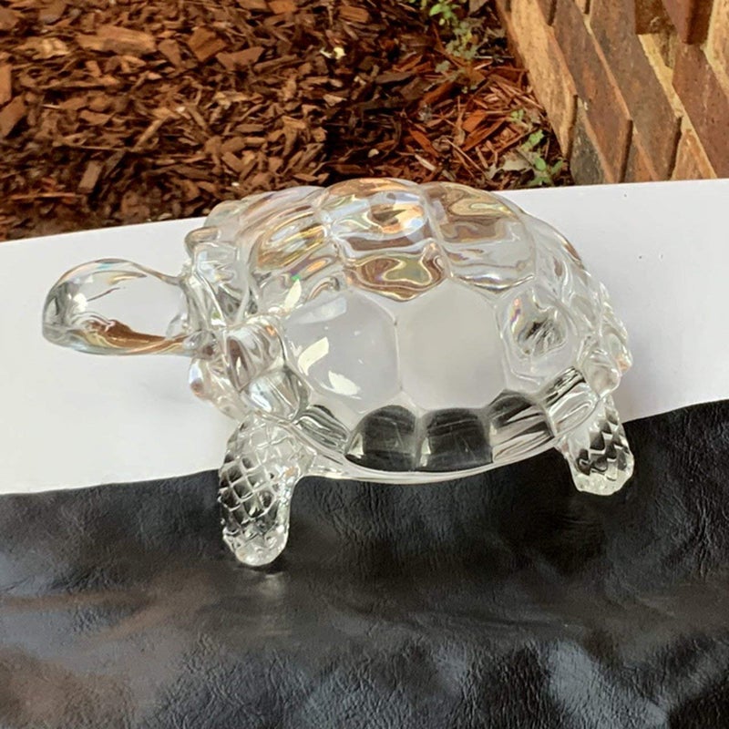 Petrichor Feng Shui Craft Original Clear Crystal Turtle for Peace & Prosperity Positive Energy Decor & Gifts ((Small)) Home Decoration and Gifts - Image 3